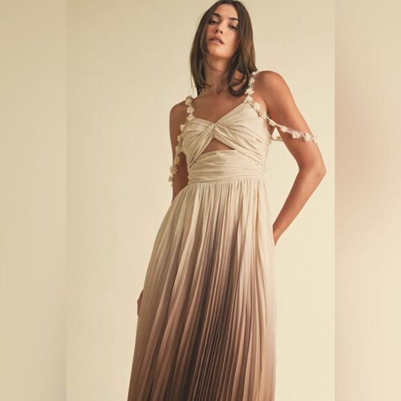 927. OMBRÉ PLEATED MAXI DRESS - Picture 5 of 15